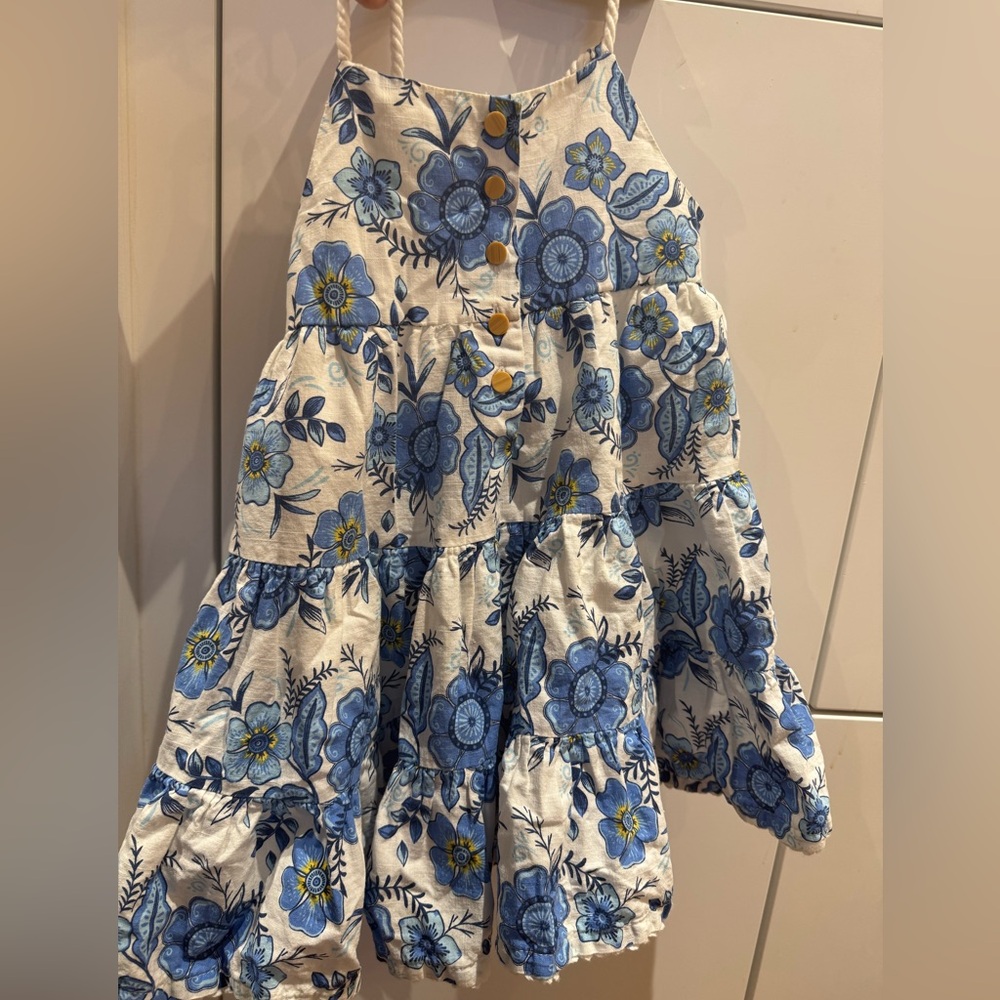 Haute Hippie White Sundress with Blue Floral Print